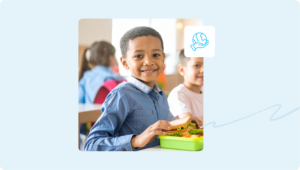 Student with glob icon