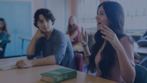 student talking